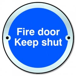 Metal Fire Door Keep Shut Sign 