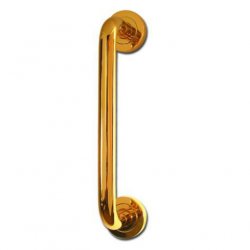 Bolt Fix Round Rose Polished Brass Pull Handle