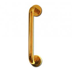 Bolt Fix Round Rose Polished Brass Pull Handle