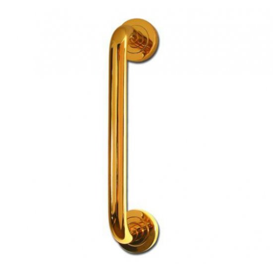 Bolt Fix Round Rose Polished Brass Pull Handle