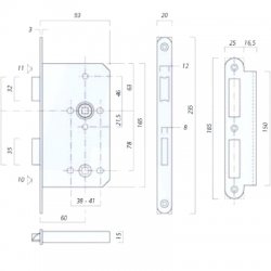 Asec DIN Mortice Bathroom Lock