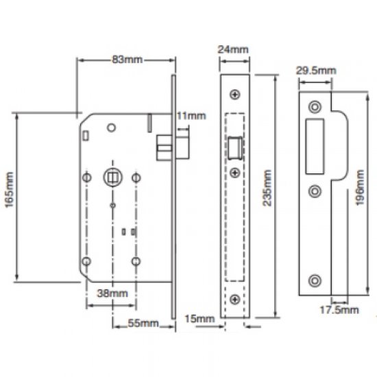 Union 2C23 Mortice Latch