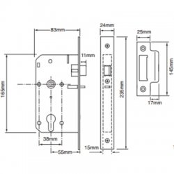 Union L2C25 Euro Profile Deadlocking Night Latch