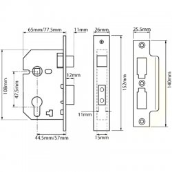 Union L2249 Euro Profile Mortice Sash Lock