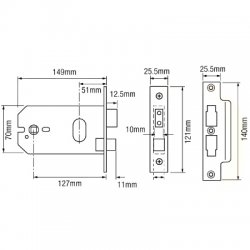 Union L2041 Oval Profile Horizontal Mortice lock