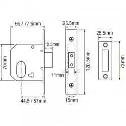 Oval Profile Small Case Deadlock