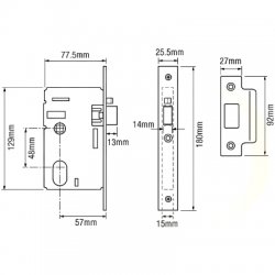 Oval Profile Mortice Night Latch