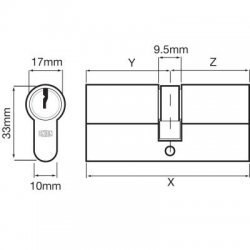 Union 2x18 Euro Double Cylinder