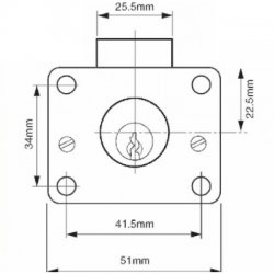 Union 4010 Cylinder Drawer Lock