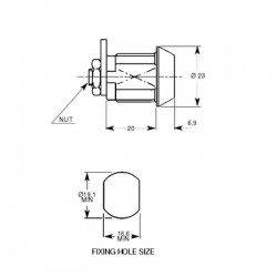 Lowe & Fletcher 2105 Nut Fix 20mm Camlock