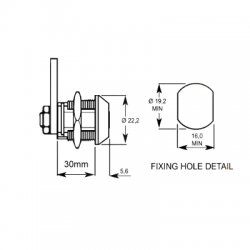 Lowe and Fletcher Tubular Key Cam Lock 30mm 4314