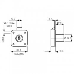 Square 5883 Cylinder Drawer Lock