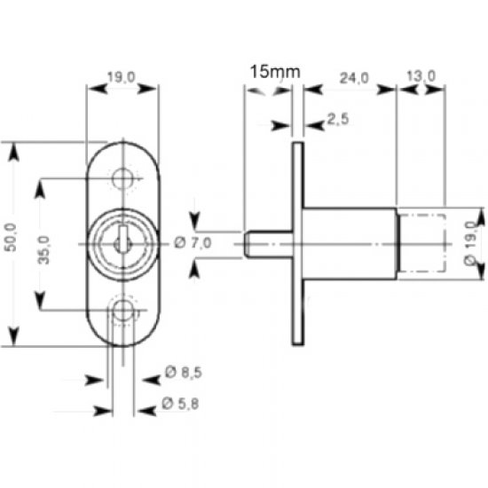 Lowe and Fletcher Press Lock with Tail