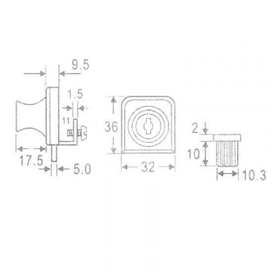 Maxus Hinged Glass Door Lock