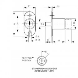 Lowe and Fletcher 5861 Sliding Door Lock