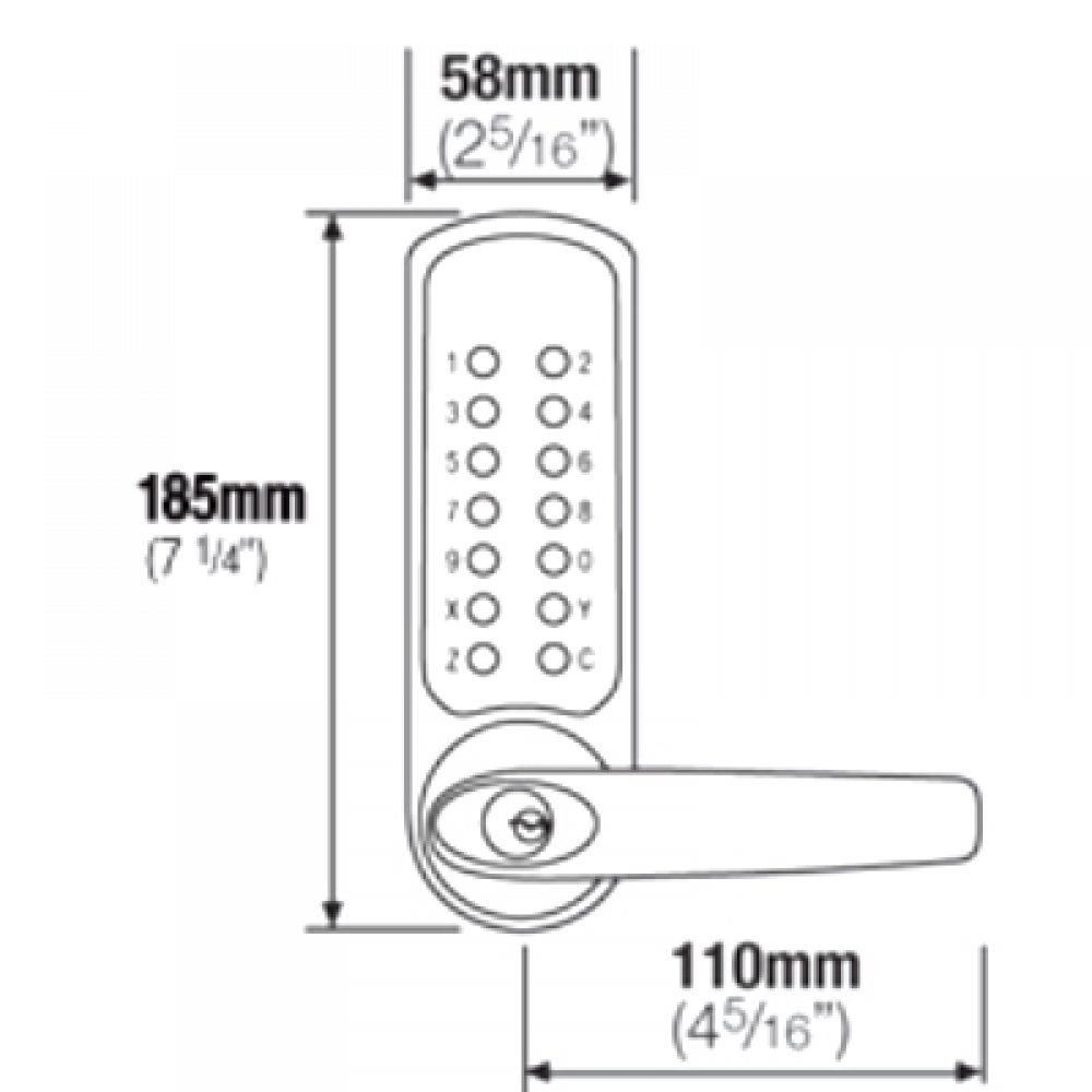 Codelocks CL600 Series Digital Lock Wuth Tubular Latch