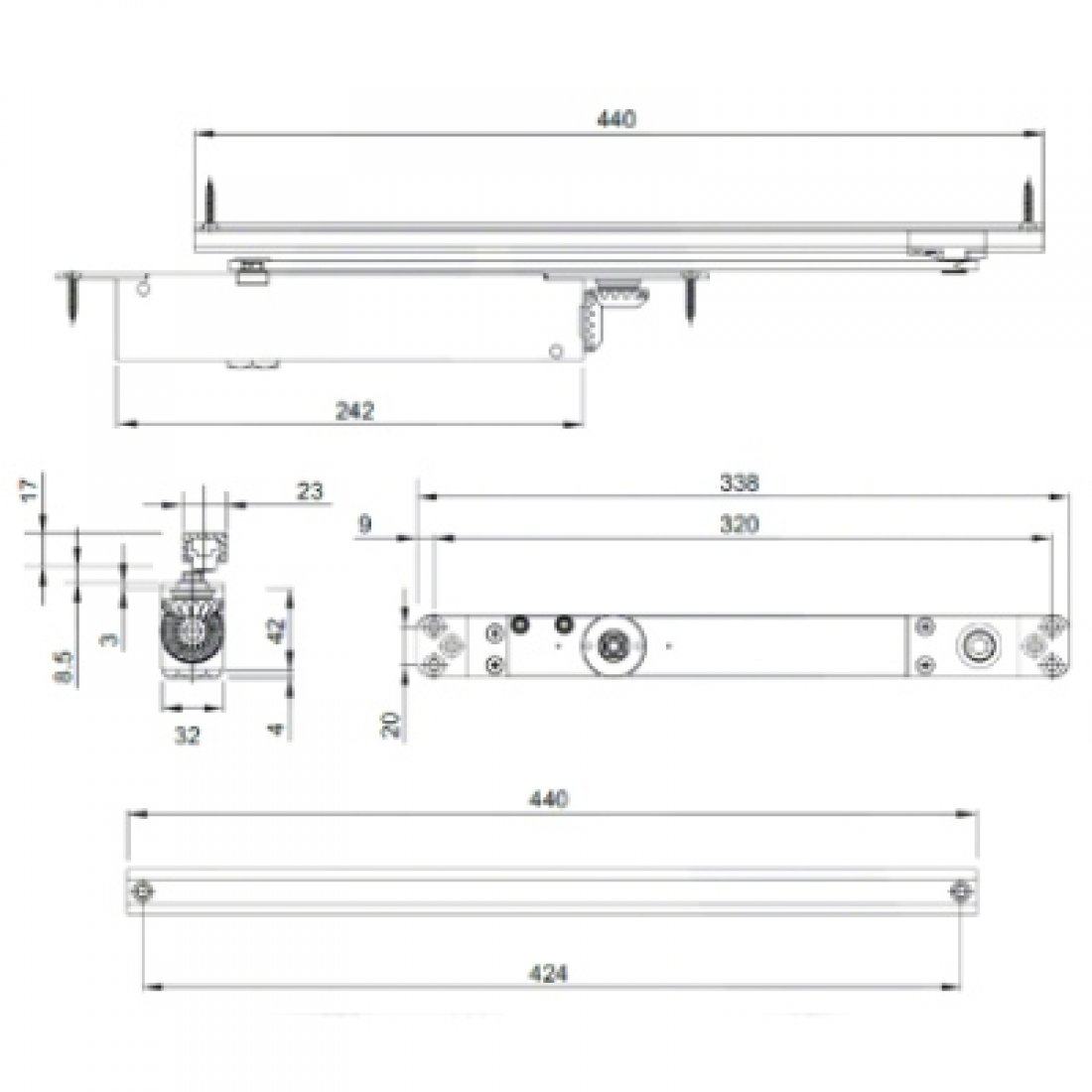 Concealed Cam Action Door Closer