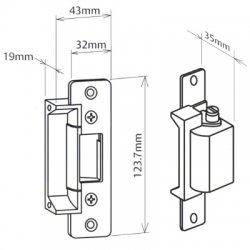 Trimec ES110 Mortice Release Aluminium Weather Resistant