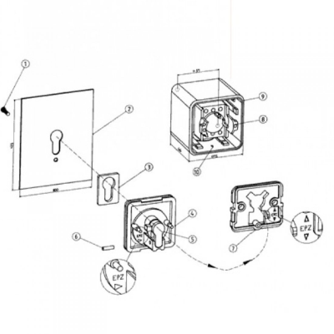 Roller Shutter key switch with Cylinder