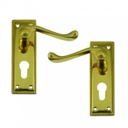 Georgian Plate Mounted Door Handle Lever Furniture