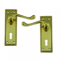 Georgian Plate Mounted Door Handle Lever Furniture