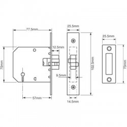 Union 2477 Clawbolt Lock 75mm 