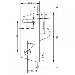 Adams Rite MS1848 Sliding Door Patio Lock Case