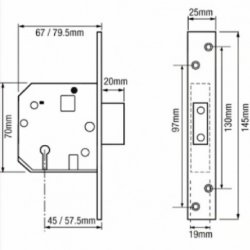 Union 2134E 5 Lever BS3621:2007 Deadlock