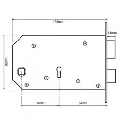 Chubb 3J60 Horizontal Five Detainer Sashlock