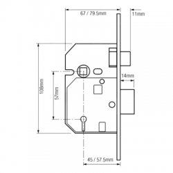 Union 2234 5 Lever Mortice Sash Lock