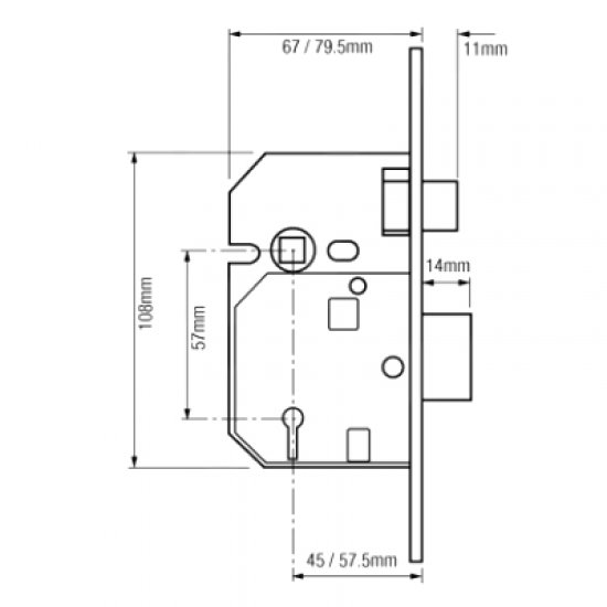 Union 2234 5 Lever Mortice Sash Lock