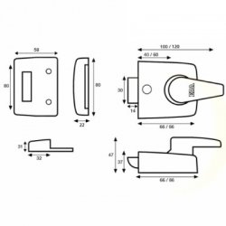 Era 1630 Replacement Front Door Nightlatch 60mm