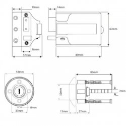 Ingersoll SC73 Fire Escape Nightlatch Rim Lock