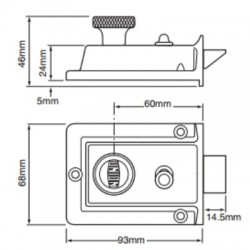 Union 1022 Traditional Night Latch Case Only