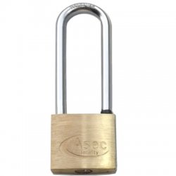 Asec Keyed Alike Long Shackle Brass Padlock