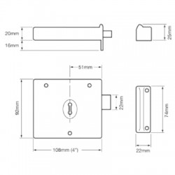 Union 1116 Lever Rim Deadlock