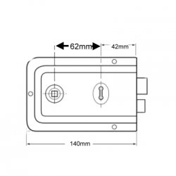 Asec 1 Lever Double Handed Rimlock 140mm