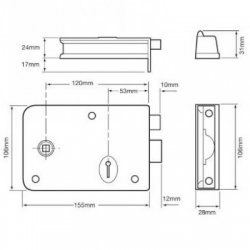 Union 1439 Lever Rim Lock