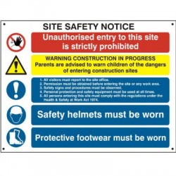 Composite Site Safety Poster 800mm x 600mm PVC Sign