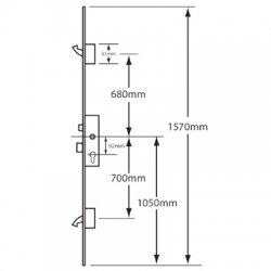 Era Multipoint Latch Deadbolt Split Spindle 20mm Face Plate 2 Hook