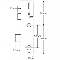 Era Lever Operated Latch & Deadbolt Split Spindle Centre Case