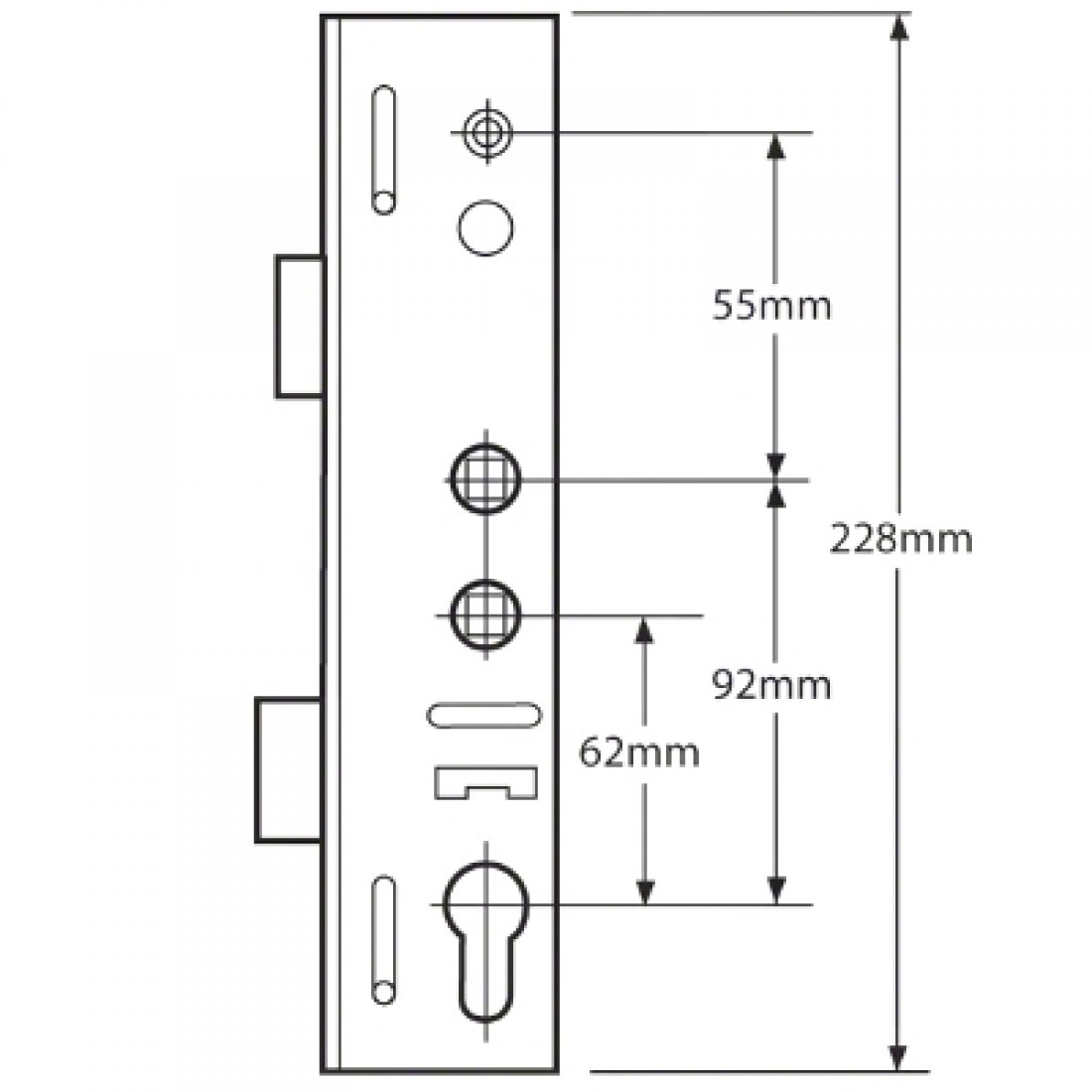 Lockmaster Lever Operated Latch Deadbolt Twin Spindle Gearbox