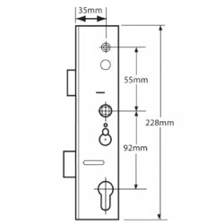 Doormaster Lever Operated Latch Deadbolt Single Spindle Gearbox