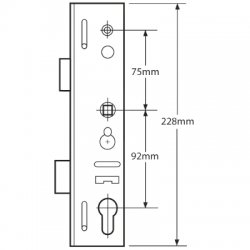 Lockmaster Lever Operated Latch Deadbolt Centre Case