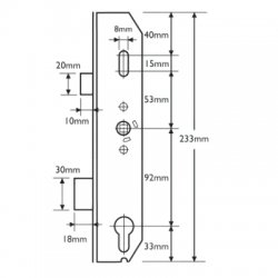 Mila Lever Operated Latch & Deadbolt Centre Case