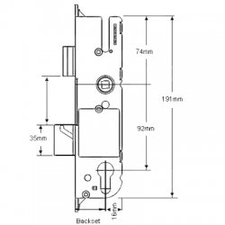 GU Lever Operated Latch & Deadbolt Centre Case