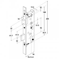 Fuhr Lever Operated Latch & Deadbolt Centre Case