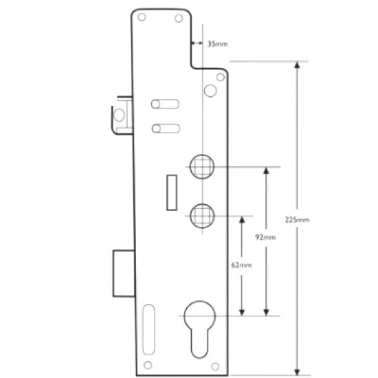 Fullex Crimebeater Lever Operated Latch Deadbolt Gearbox
