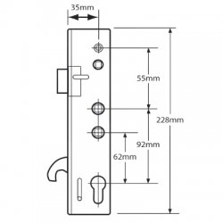 Doormaster Latch Hookbolt Twin Spindle Gearbox Lockmaster