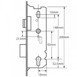 Fuhr Lever Operated Latch & Deadbolt Split Spindle Centre Case